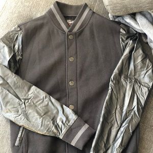 XS G by Guess? Varsity Jacket with leather sleeves